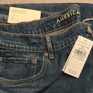 American Eagle Outfitters Blue Flare & Wide Leg Jeans